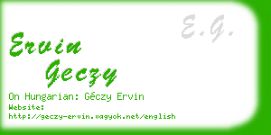 ervin geczy business card